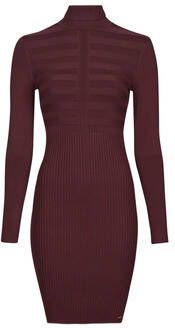 Morgan gebreide tuniekjurk donkerrood