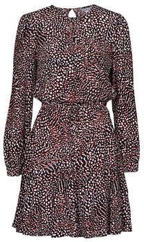 Tommy Hilfiger Babydolljurk VISCOSE F&F SHORT DRESS LS met vetersluiting in de taille