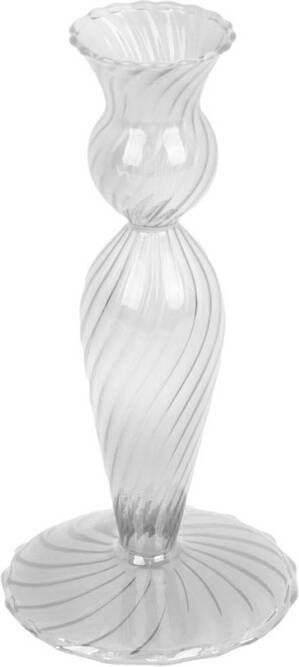 Present Time Kandelaars Candle holder Swirl glass White 4