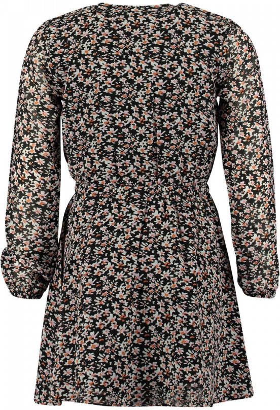 America Today Junior gebloemde jurk Dana Jr zwart/roze/oranje