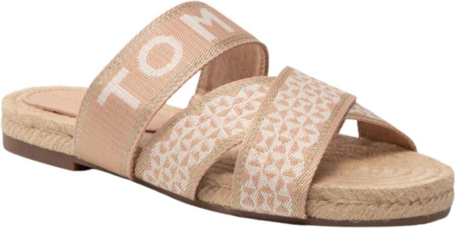 Tommy Hilfiger Slippers TOMMY WEBBING FLAT ESPADRILLE met opvallend logo