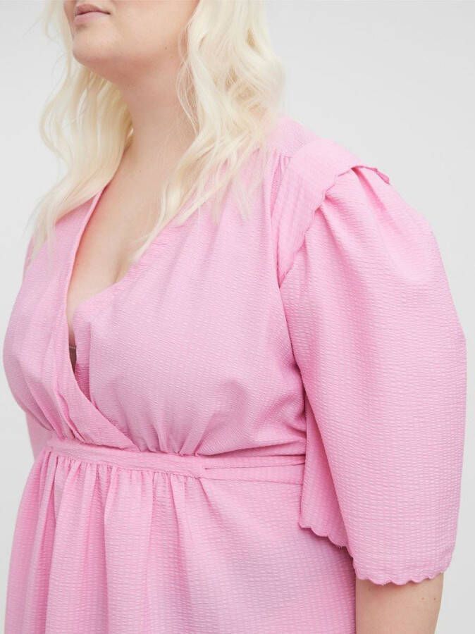 VERO MODA CURVE A lijn jurk VMELISE met volant lichtroze
