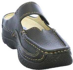 Klompen Wolky 06227 Roll Slipper 70000 zwart geprint leer