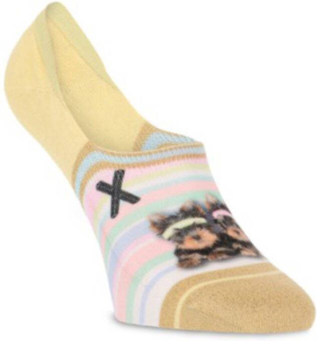 XPOOOS no show sneakersokken Daisy geel