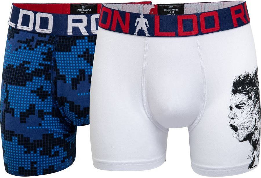 CR7 Underwear CR7 Boxershorts 2 Pack Wit/Blauw Kinderen