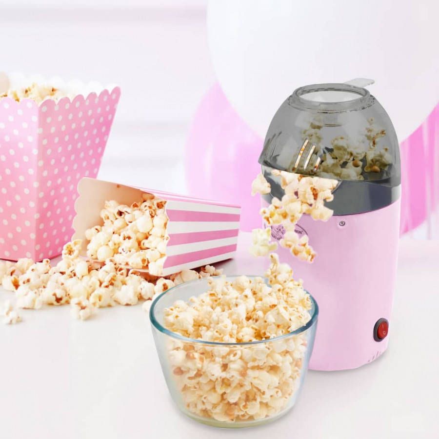 Xenos Bestron popcornmachine roze ø14x27 cm