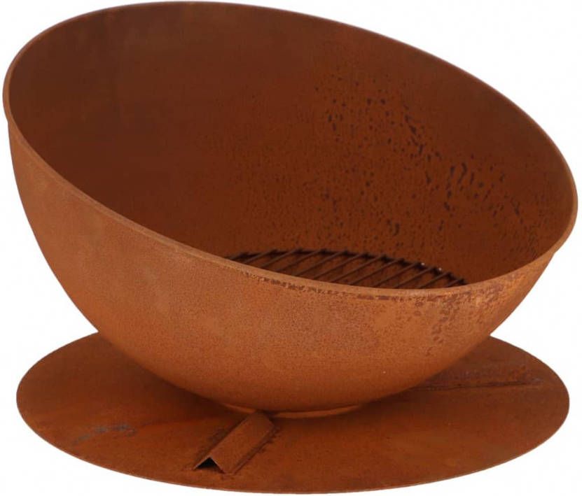 Esschert Design Vuurschaal hellend op schijf roestkleurig