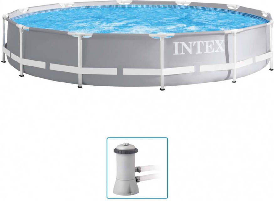 Intex Opzetzwembad Met Pomp 26712gn Prism 366 X 76 Cm Grijs