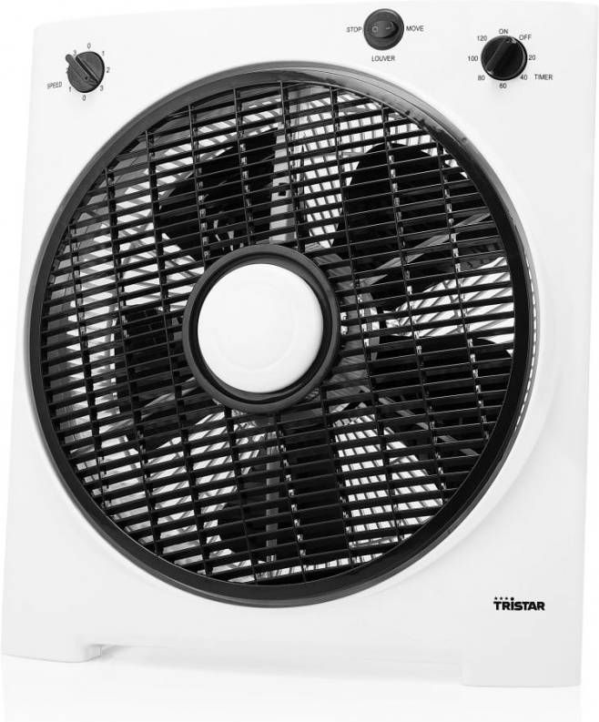 Tristar Ventilator vierkant VE 5858 30 W 30 cm wit en zwart