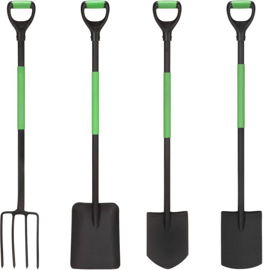 VIDAXL 4 delige Tuingereedschapsset D greep staal