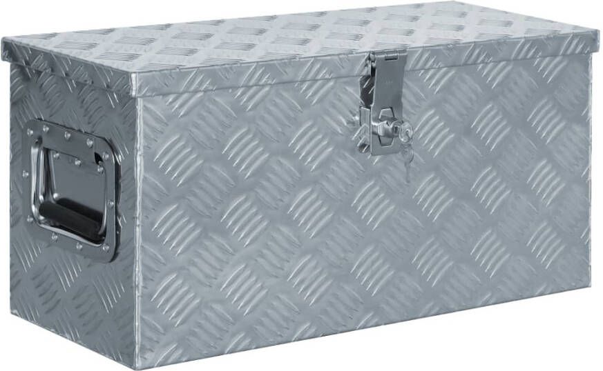 VIDAXL Aluminium kist 61, 5x26, 5x30 cm zilverkleurig