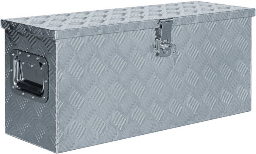 VIDAXL Aluminium kist 76, 5x26, 5x33 cm zilverkleurig