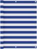 VIDAXL Balkonscherm 120x600 cm oxford stof wit en blauw online kopen