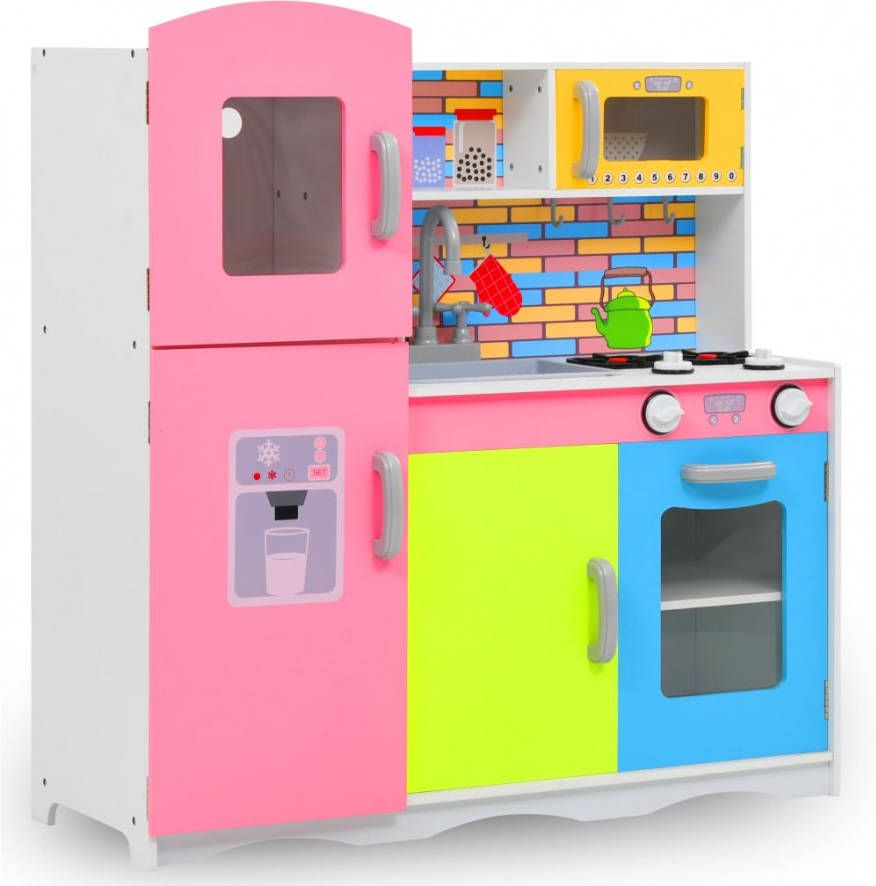 VIDAXL Kinderspeelkeuken 80x30x85 cm MDF meerkleurig