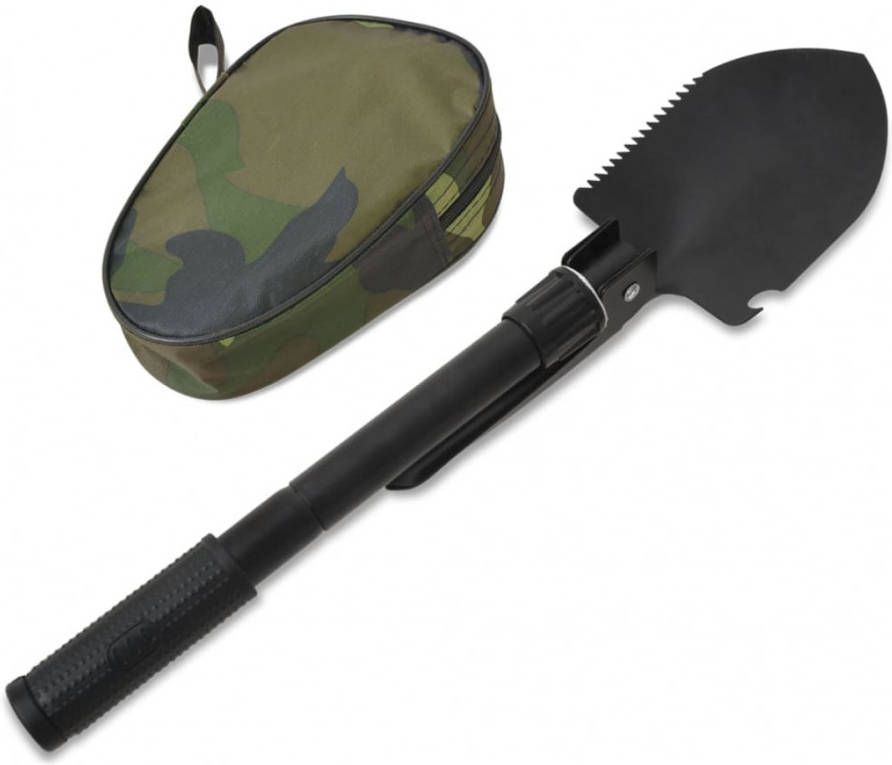 VIDAXL Opvouwbare schep koolstofstaal zwart