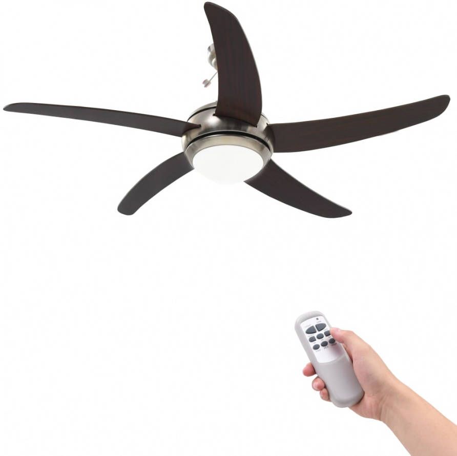 VIDAXL Plafondventilator met lamp 128 cm bruin