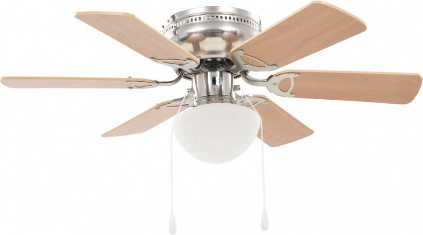 VIDAXL Plafondventilator met lamp 82 cm lichtbruin