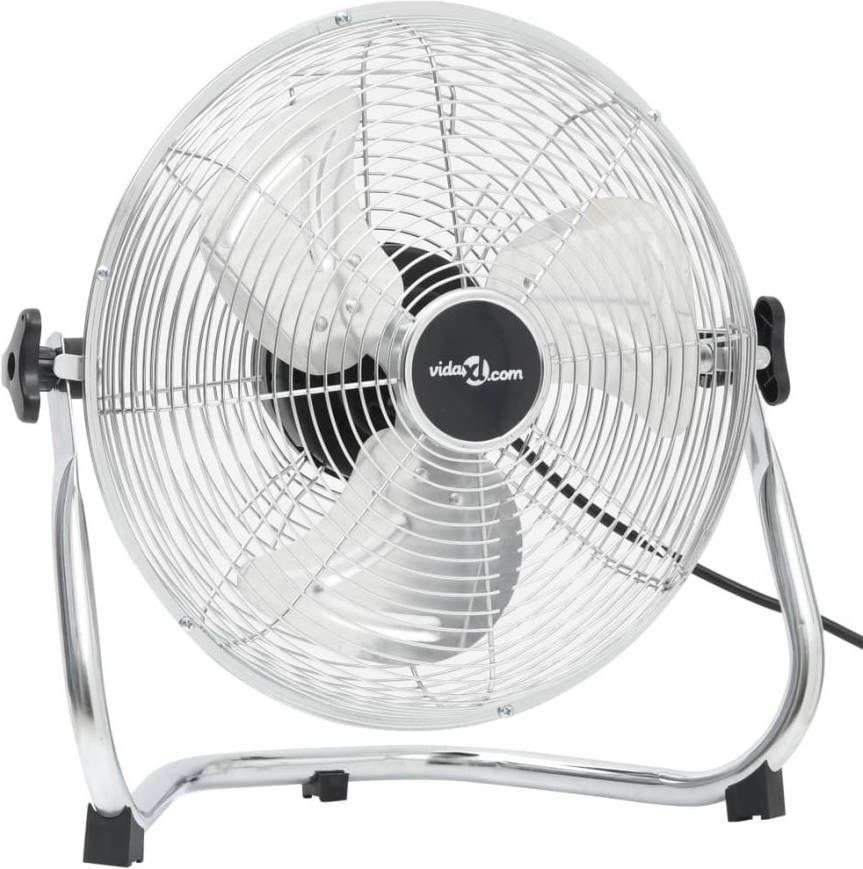 vidaXL Vloerventilator 3 snelheden 40 W 40 cm chroomkleurig