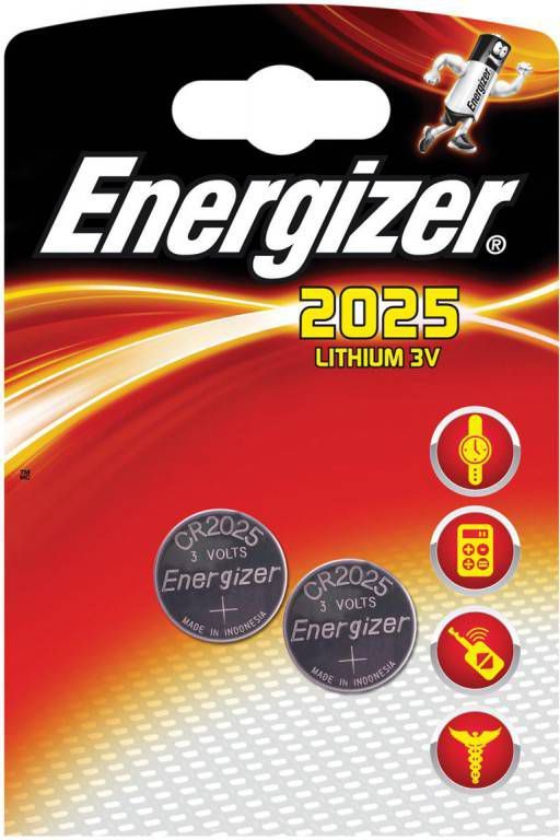 Energizer Lithiumbatterij voor rekenmachines CR2025 Set van 2