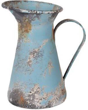 Clayre & Eef Decoratie Kan 1000 ml Blauw Ijzer My Garden Gieter Vaas