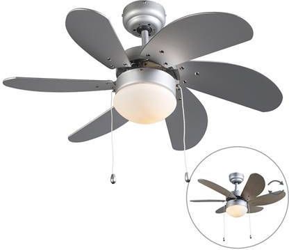 QAZQA Plafondventilator fresh Grijs Modern D 800mm