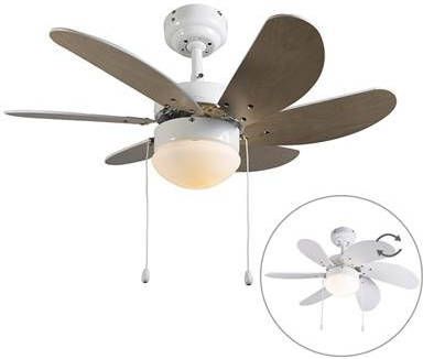 QAZQA Plafondventilator fresh Wit Modern D 800mm