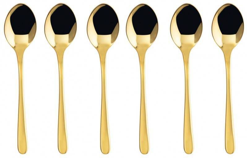 Sambonet koffielepels Taste goud 6 delig